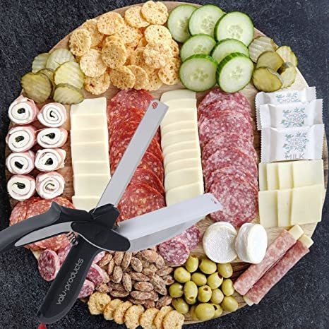Imagen 7 de 7 de Tijeras De Cocina, Cortador De Verduras Con Tabla De