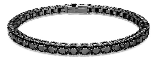 Pulsera De Tenis Swarovski Matrix, Corte Redondo, Negro, Aca