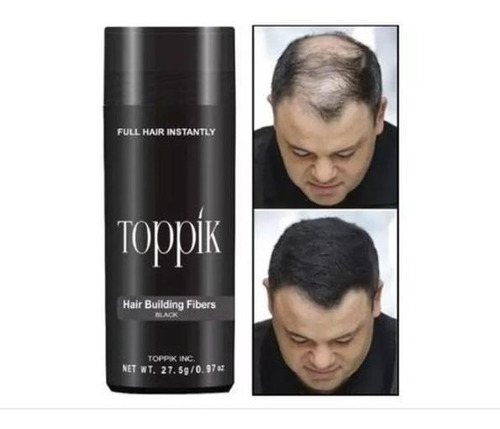 Imagem 2 de 3 de Toppik Hair Fibras 27,5g Preto (refil) Barbeiro Máquiagem