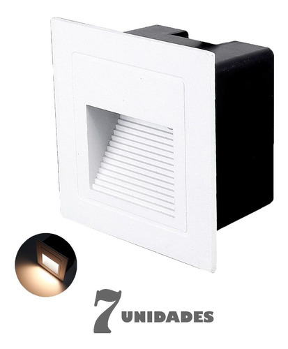 7 Balizador De Embutir Led Quadrado 3w Externo 3000k Zan08