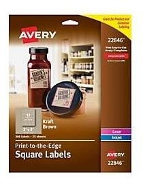 Avery Etiqueta Kraft Print To The-edge 22846 Cuadrada 2