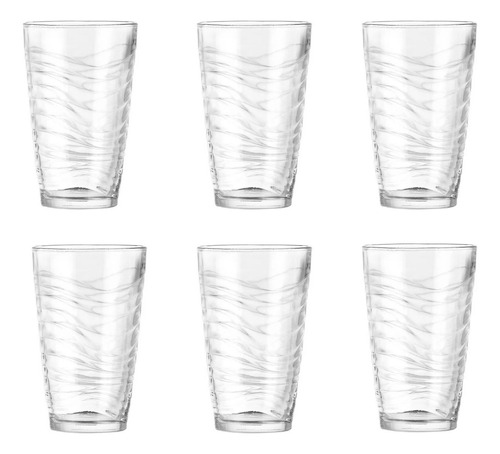 Juego De Vasos Agua 6 Pzas De Vidrio Libbey Orbita De 500 Ml