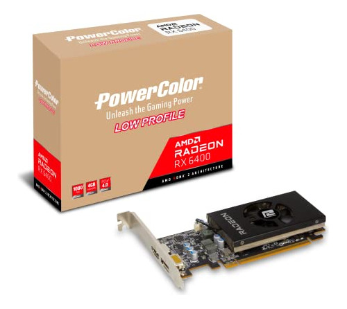 Tarjeta Grafica Powercolor Amd Radeon Rx 6400 De Perfil Bajo