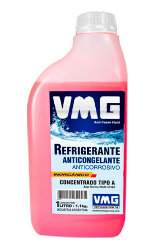 Liquido Refrigerante 1l Orgánico Rojo Verde Amarillo Vmg