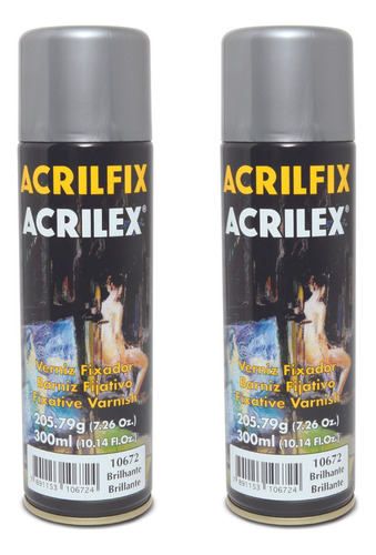 Kit 2x Vernizes Acrilfix Verniz Brilhante 300ml Acrilex