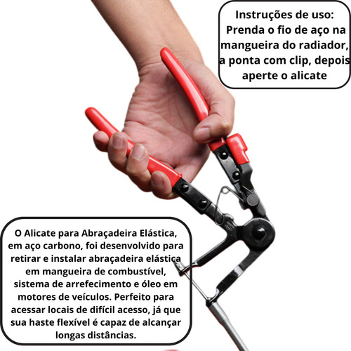 Alicate P/ Abraçadeira Elástica Radiador Cabo De Aço Corneta