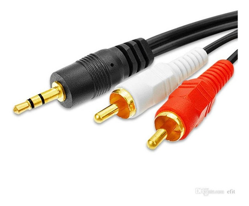 Imagen 1 de 4 de Cable De Audio Auxiliar Plug 3.5 A Rca Estereos