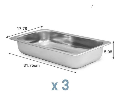 Bufetera Eléctrica 3 Divisiones Bandeja Acero Inox Elite