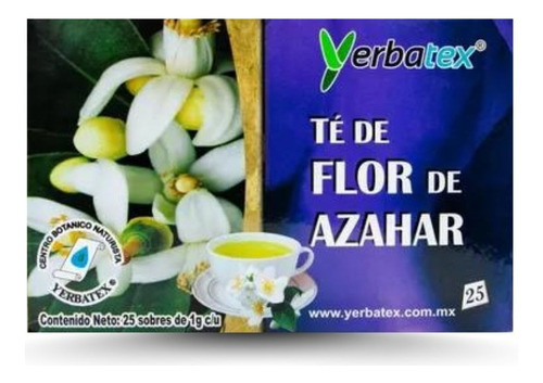 Té De Flor De Azahar Caja Con 25 Sobres De 1 Gr Yerbatex