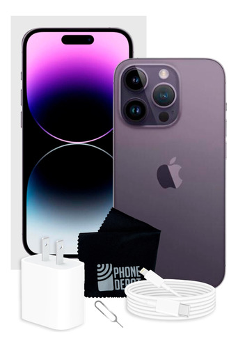 Apple iPhone 14 Pro Max 128 Morado Esim Con Caja Original Y Batería 100% (Reacondicionado)