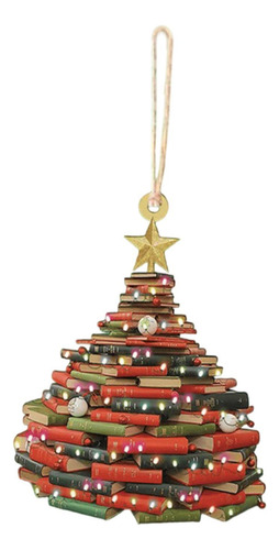 4 Adorno Para De Navidad Con Forma De Libro, Colgante Para B