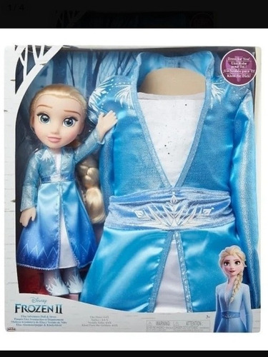 Disfraz Frozen Elza O Ana Con Su Muñeca Disney Talla 4t A 6t