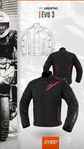 Jaqueta X11 Evo3 Motoqueiro Impermeável Motoboy Resistente
