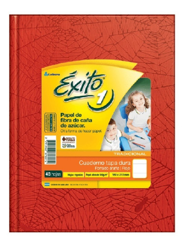 Cuaderno Exito Tapa Dura X 48 Hojas Rayadas Rojo 16 X21 Cm