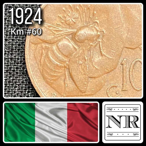 Italia - 10 Centesimi - Año 1924 - Km #60 - Abeja