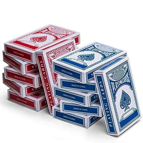 Kidsco 12-cubiertas Naipes - Azul Y Rojo Impreso Caja De Emb