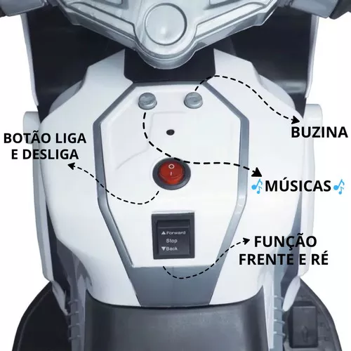 Moto Eletrica Infantil Motinha Criança 6v Com Luz E Som