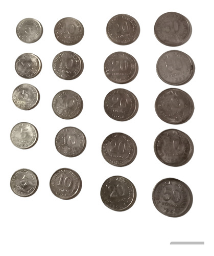 Serie Completa De Monedas Argentinas Del Año 1952 Al 1956