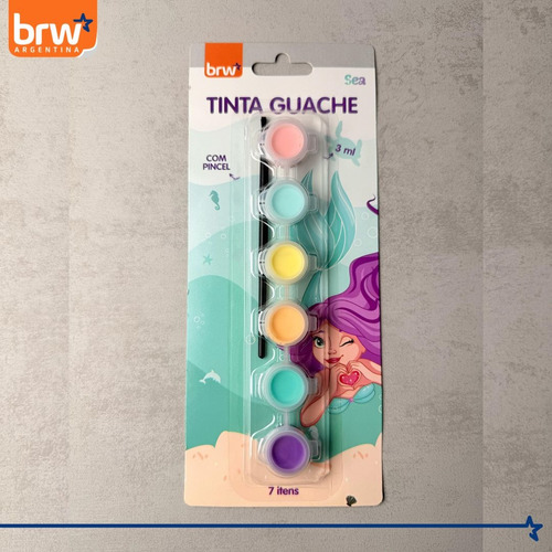 Kit De Arte Intantil Brw Set Pintura Temperas Pincel Regalo