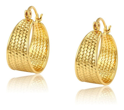 Aretes Oro 24k Lam Labrada Arracada Regalo Mujer Elegante