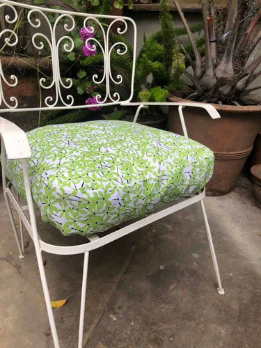 Almohadón Flores Para Sillón Hierro Jardin
