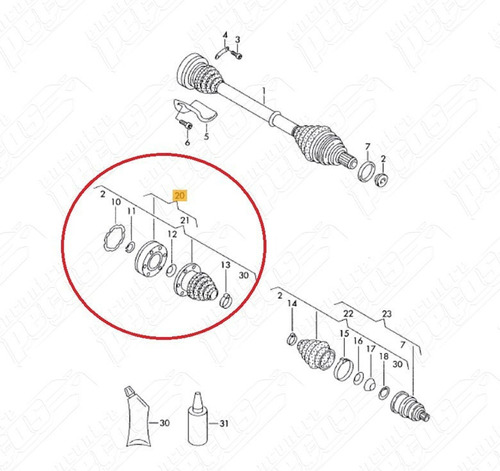 Tulipa Trizeta Coifa Audi A3 2.0 Tfsi Sportback 06-12