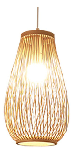 Lámpara Colgante Tejida De Un 14x38cm Beige Un 14x38cm