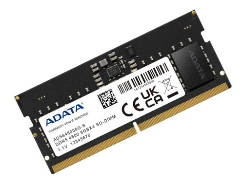Imagen 2 de 4 de Memoria Ram Portátil 8gb Ddr5 Adata 4800 Mt/s 1 Modulo