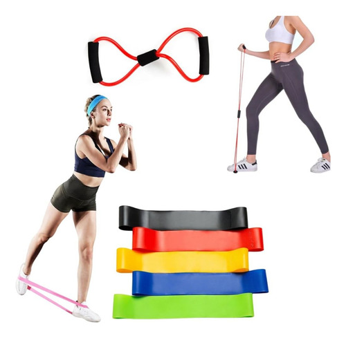 Kit Elástico Extensor Para Exercicio E 5 Faixa Elastica