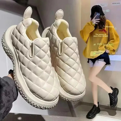 Zapatos Cálidos De Algodón Con Forro Polar Y Forro Polar Par