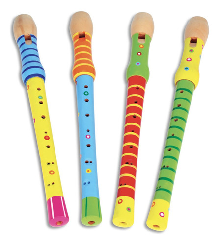 Flauta Grande De Madera Infantil - Didáctico Musical