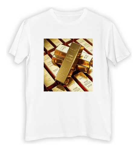 Remera Hombre Oro Gold Barra Lingotes Dinero Dorado P2