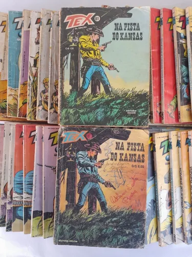 Gibi Tex Revista Quadrinho De Faroeste - Volume 1 - Italiano - Editora Vecchi - Edição Variada - Capa Mole - Ano 708090 - Série Faroeste.