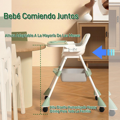 Silla De Comer Bebe Plegable, Seguridad Máximayfácillimpieza Taburete Multifuncional Para Bebé Rosa
