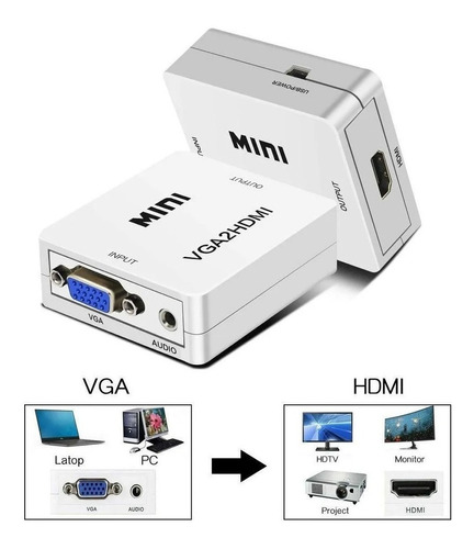 Convertidor Adaptador De Vga A Hdmi 