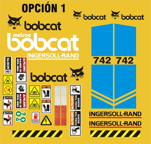 Calcomanías Para Minicargador Bobcat 742 Opción 1