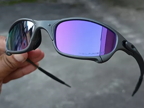 Oculos de Sol Juliet Mandrake Lupa do Vilão Preto Roxo Espelhado