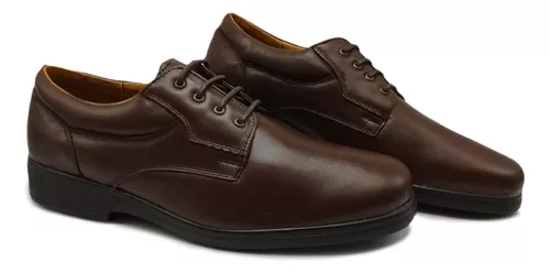 Zapato cómodo para pies anchos color cuero 9192