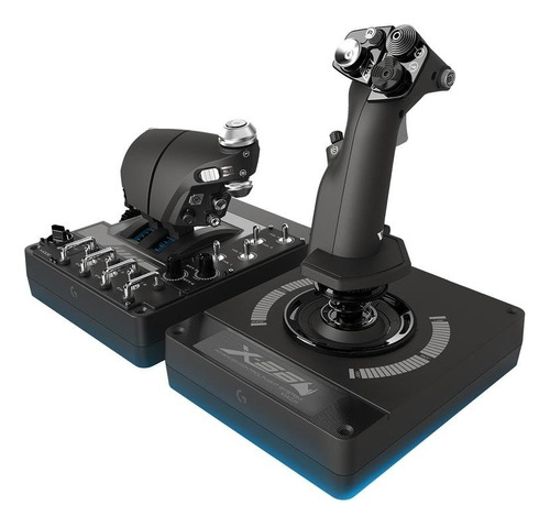 Open Box Controle Simulação Saitek Logitech Rgb X56 Hotas Preto