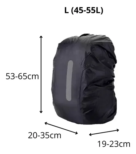 Funda Cubre Mochila Impermeable Reflectante 45-55 Litros