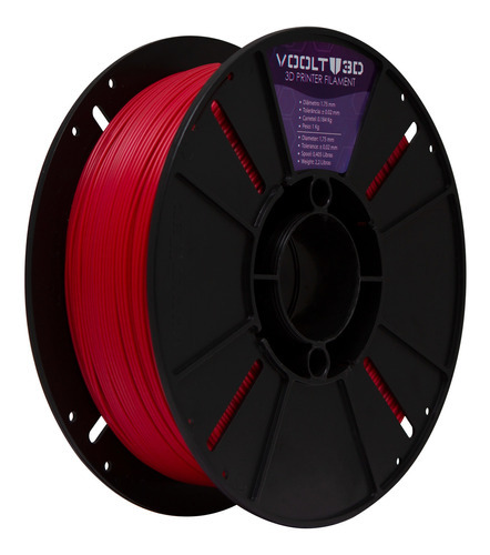 Voolt3D PLA VSILK Filamento efeito fosco premium 1kg cor vermelho velvet