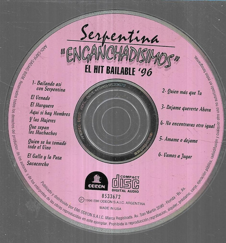 Serpentina Album El Hit Bailable 96 Enganchados Cd S/porta 