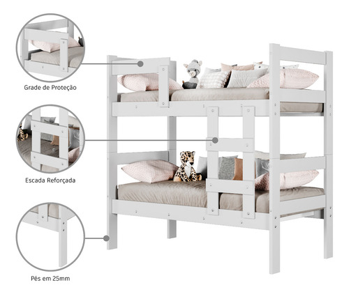 Beliche Juvenil Montessoriana Com Proteção Lateral, Ideal Para Crianças, Compacta E Segura, Madeira De Alta Qualidade, Design Moderno, Perfeita Para Quarto Infantil, Suporte Para Colchão 150x70