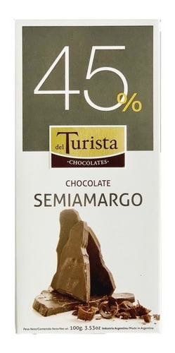 Tableta De Chocolate Del Turista 100g Semiamargo 45% Cacao 