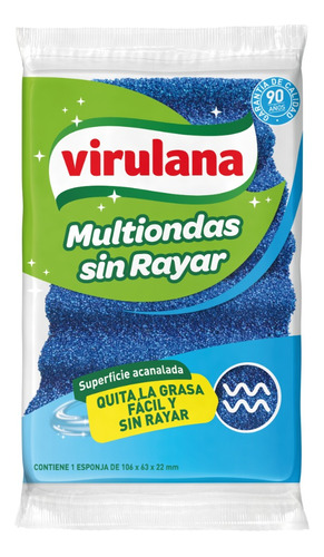 Esponja De Cocina Virulana Multiondas Sin Rayar Acanalada
