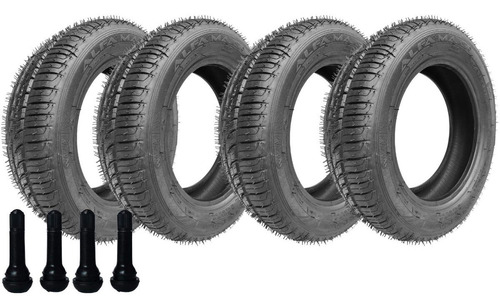 Kit 4 Pneu 185/60/15 Remold Com Borracha Vipal +4 Bicos
