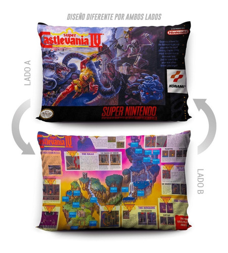 Funda De Almohada Super Castlevania Iv 70x45cm Vudú Love