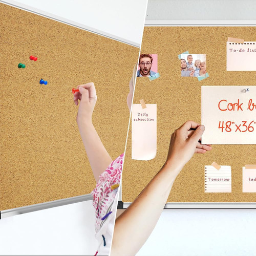Cork Board 48 X 36, In Board Corkboard With Push Pin F...