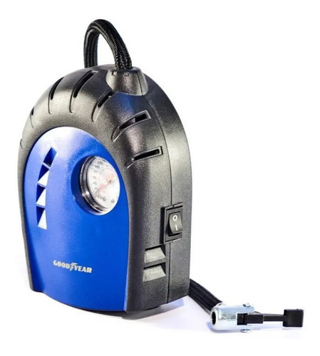 Imagen 2 de 4 de Compresor de aire mini a batería portátil Goodyear GY-AC-2010 12V azul/negro