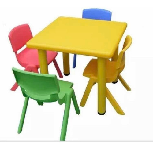 Mesa Color Con  4 Sillas  Para Niños Plastico  Excelente